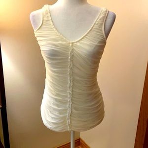 Express strapless top with chiffon ruching